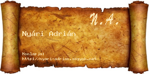 Nyári Adrián névjegykártya